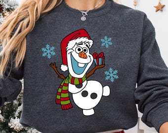 Felpa natalizia Olaf, maglietta per la festa di Natale Disney Frozen, felpa natalizia Disneyland con pupazzo di neve, felpa con cappuccio Olaf Christmas Vibes