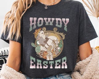 Howdy Easter T-Shirt, Easter Bunny On Horse Shirt, Wild West Easter Party Tee, Vintage Western Easter Shirt, Rodeo Bunny Sweatshirt