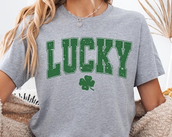 Lucky Shamrock Saint Patrick's Day Shirt, St Patricks Day Family Sweatshirt, 4 Leaf Clover Lucky Shirt, Lucky Vibes Tee