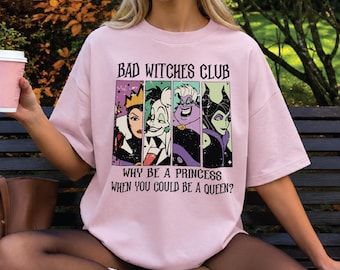 Bad Witches Club T-shirt, Witch Halloween Tee, Spooky Villain Era Sweatshirt, Witchy Shirt, Halloween Girls Hoodie, Spooky Party Shirt