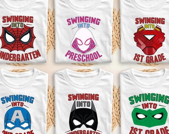 Swinging Into Kindergarten Shirt, Back To School Shirt, First Day Of School Tee