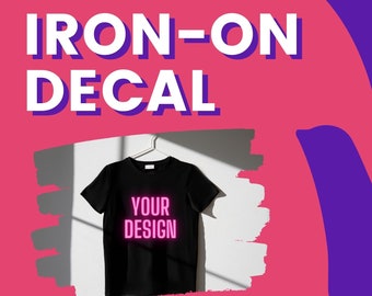 Iron-On Decal Label, DTF Transfer, Double Print Label, Print to Back Label, Ready To Press Label, Extra Design Label