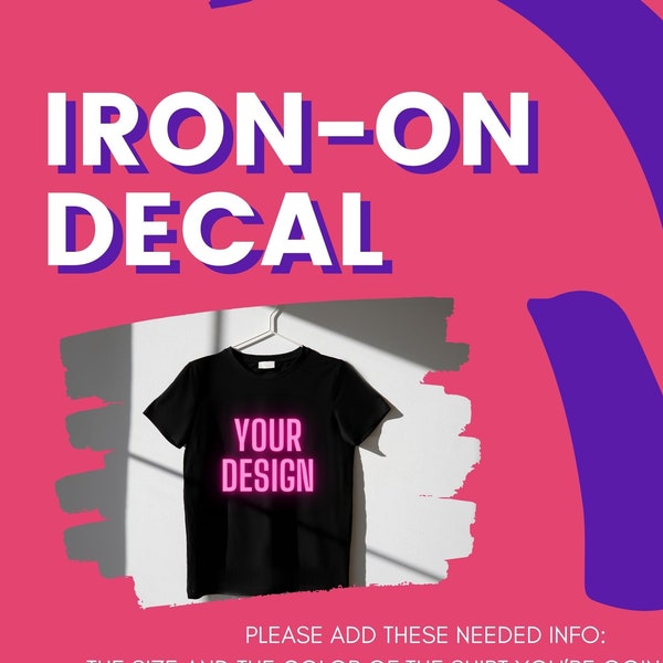 Iron on Decal Etsy