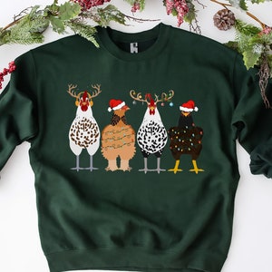 Christmas Chicken Sweatshirt, Merry Chickmas Shirt, Chicken Lover Shirt, Christmas Chicken Shirt, Christmas Country Shirt, Christmas Party