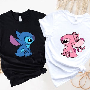 Stitch and Angel Couple Shirts, Her Stitch Shirt, His Angel Shirt, Disney Honeymoon Shirt, Stitch Angel Matching T-shirt, Disney Valentines