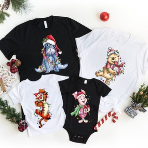 Winnie The Pooh Christmas Shirt, Santa Pooh Bear Sweatshirt, Disney Merry Christmas Sweatshirt, Piglet Christmas, Eeyore Tigger Xmas Tshirt