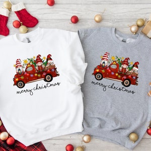 Merry Christmas Gnome Truck Shirt, Christmas Gnomes Shirt, Truck Christmas Shirt, Cute Gnomies Christmas Party Shirt, Christmas Family Shirt