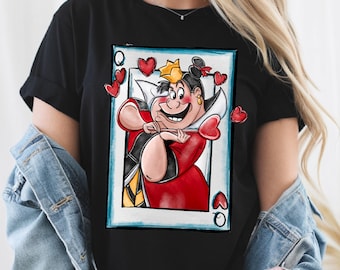 Queen Of Hearts Card Shirt, Alice's Adventures In Wonder Tee, Kids Trip T-Shirt, Card Queen Graphic Tee, Vintage Cartoon Hoodie