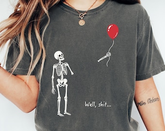 Skeleton Lost Balloon Shirt, Comfort Colors® Sarcastic Skeleton Halloween T-Shirt, Funny Gothic Tee