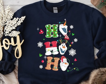 Ho Ho Ho Olaf Christmas Sweatshirt, Cute Olaf Shirt, Frozen Olaf Christmas Party Shirt, Disney Christmas Shirt, Matching Family Christmas