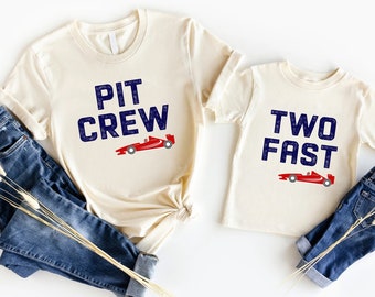 Race Car Birthday Shirt, 2nd Birthday Shirt, Custom Pit Crew Shirts, Matching Family Birthday Tee, Birthday Boy Tee, Pit Crew Birthday Shirt