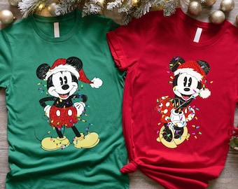 Disney Mickey Minnie Christmas Shirt, Custom Disney Family Christmas Shirt, Mickey Christmas, Christmas Family Shirt, Disneyland Christmas