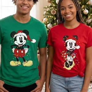 Custom Family Christmas Shirt, Mickey Minnie Christmas T-shirt