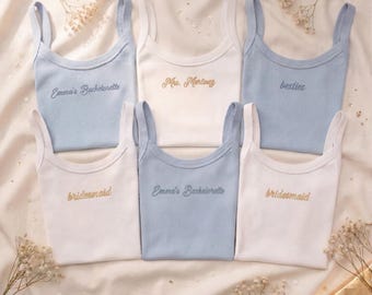 Broderat linne för möhippa, linne för möhippa, möhippa- och brudtärna-present, linnen för brudtärnor
