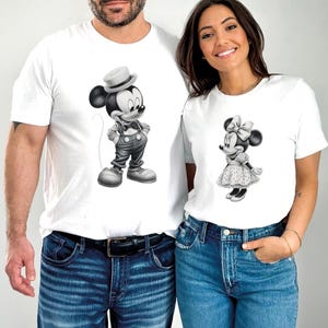 Koszulka dla pary Mickey Minnie, Koszulka walentynkowa Disney, Koszulka dla pary Disney, Koszulka dla chłopaka i dziewczyny Disney, Koszulka vintage Mickey Minnie