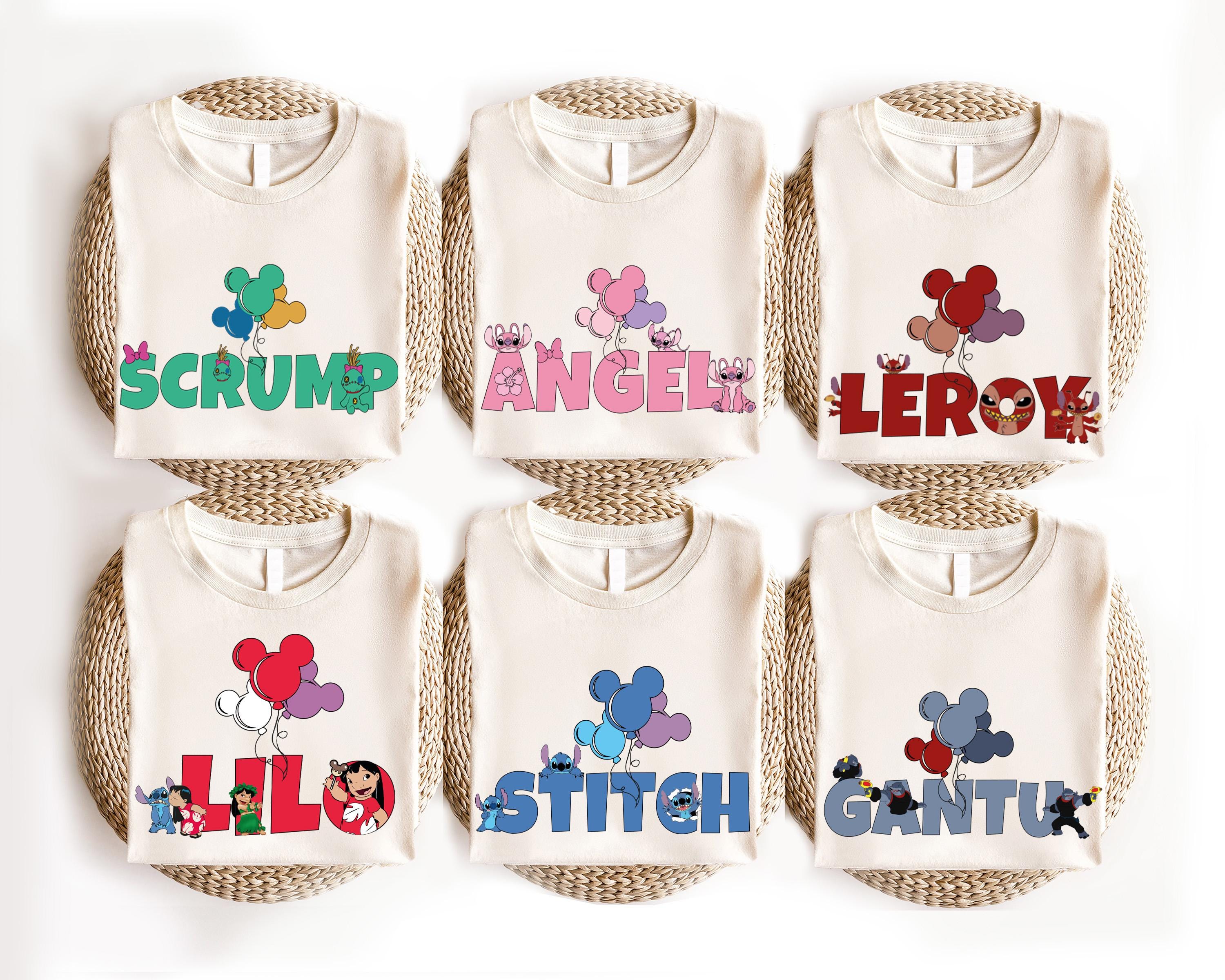 Stitch Disney Shirt, Lilo and Stitch Characters Sweatshirt, Stitch Angel Balloon Shirt, Kids Disneyland Tee, Disney Squad Group Shirt