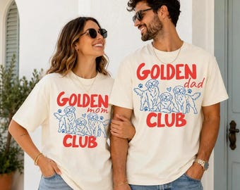 Golden Retriever Mom Shirt, Golden Mom Club T-shirt, Dog Dad Club Tee, Matching Dog Parents Sweatshirt