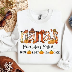 Maglietta per la nonna del Ringraziamento, maglietta per la nonna riconoscente, maglietta per la nonna del Ringraziamento, maglietta per la mamma zucca, maglietta personalizzata con toppa di zucca della nonna