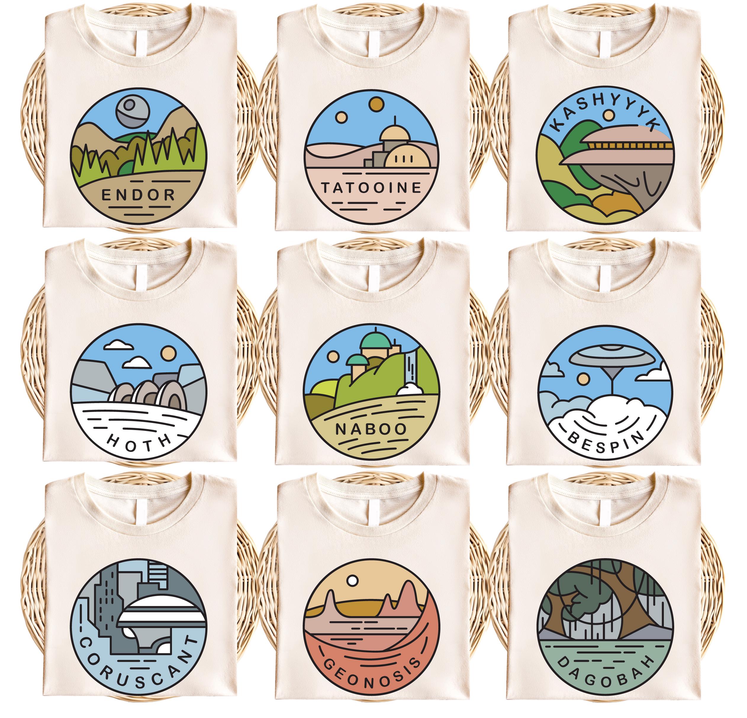 National Parks Star Wars Planets Shirt, Disneyland Parks, Endor Tatooine Naboo Kashyyyk Hoth Bespin Dagobah Tee, Staw Wars Parks Sweatshirt