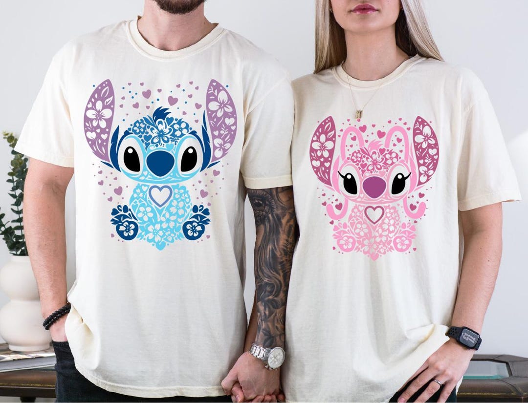 Stitch Angel Disney Couple Shirt Stitch Matching Shirt Pink Stitch Stitch Angel Disney Couple Shirt Stitch Matching Shirt Pink Stitch