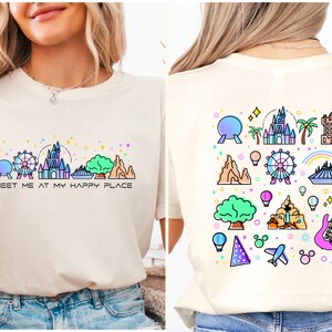Meet Me At My Happy Place T-shirt, Disney Epcot Shirt, Magic Kingdom Tee, Disney Castle Shirt, WDW Family Vacation Tee, Disney Trip Shirt