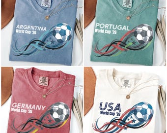 Comfort Colors® Soccer Cup Shirt, USA Argentina Germany Portugal Soccer Tee, Football Fan Shirt, Game Day Shirt, Soccer Fan Gift Tee