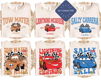Disney Cars T-Shirt, Pixar Lightning McQueen T-Shirt, Tow Mater Sweatshirt, Sally Carrera T-Shirt, Disney Familien Reise Shirt, Disneyland Urlaub T-Shirt