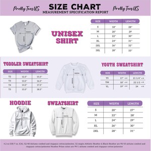 the size chart for a sweatshirt