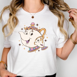 Chip and Mrs. Potts Shirt, Beauty and The Beast Tee, Disneyland  Princess Shirt, Disneyworld Family Trip Shirt, Disney Tea Pot and Cup Shirt