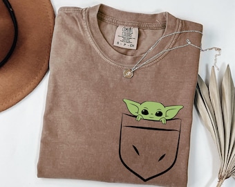 Comfort Colors® Pocket Baby Yoda Shirt, Galaxy Baby Yoda Shirt, Guardians Trip Shirt, Pocket Yoda Tee, Family Vacation Trip Shirt