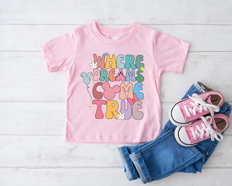 Where Dreams Come True Aesthetic Disney Shirt, Disney Aesthetic Shirt, Colorful Vacay Shirt, Disneyworld Shirt, Disney Woman Shirt image 2