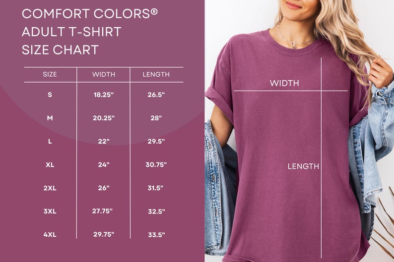 a woman wearing a purple shirt and jeans