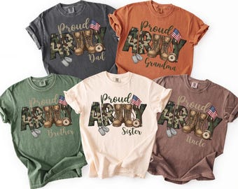Comfort Colors® Proud Army Family Shirt, Proud Mom Dad Grandma Grandpa T-shirt, Army Family Matching Tee