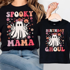 Halloween-Geburtstags-Ghoul-Hemd, gruseliges Mama-Sweatshirt, Halloween-Geburtstags-Mädchen-T-Shirts, Kinderhalloween-Geburtstags-Party-Sweatshirt