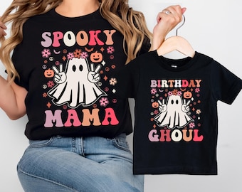Shirt Halloween Birthday Ghoul, sweater Spooky Mama, T-shirts verjaardag meisje Halloween, sweater Halloween-verjaardag kinderfeestje