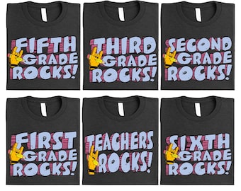 Custom Grade Rocks T-shirt, Teachers Rocks Shirt, Teacher Appreciation Tee, Back To School Shirt, Grade Squad Shirt, First Day Of School Tee