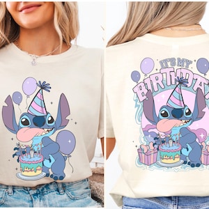 a woman wearing a t - shirt that says it's my birthday