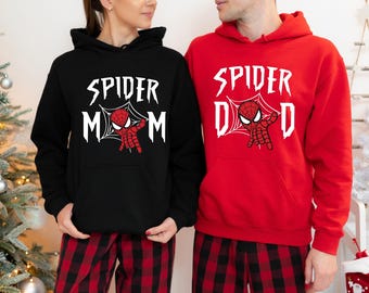 Custom spider-familieshirt, spider-moeder-papa-shirts