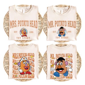 Toy Story Mr. Potato Head Mrs. Potato Head shirt, Disney-Pixar Toy Story-trui, bijpassende shirt Toy Story, Disneyland T-shirt familie-uitje