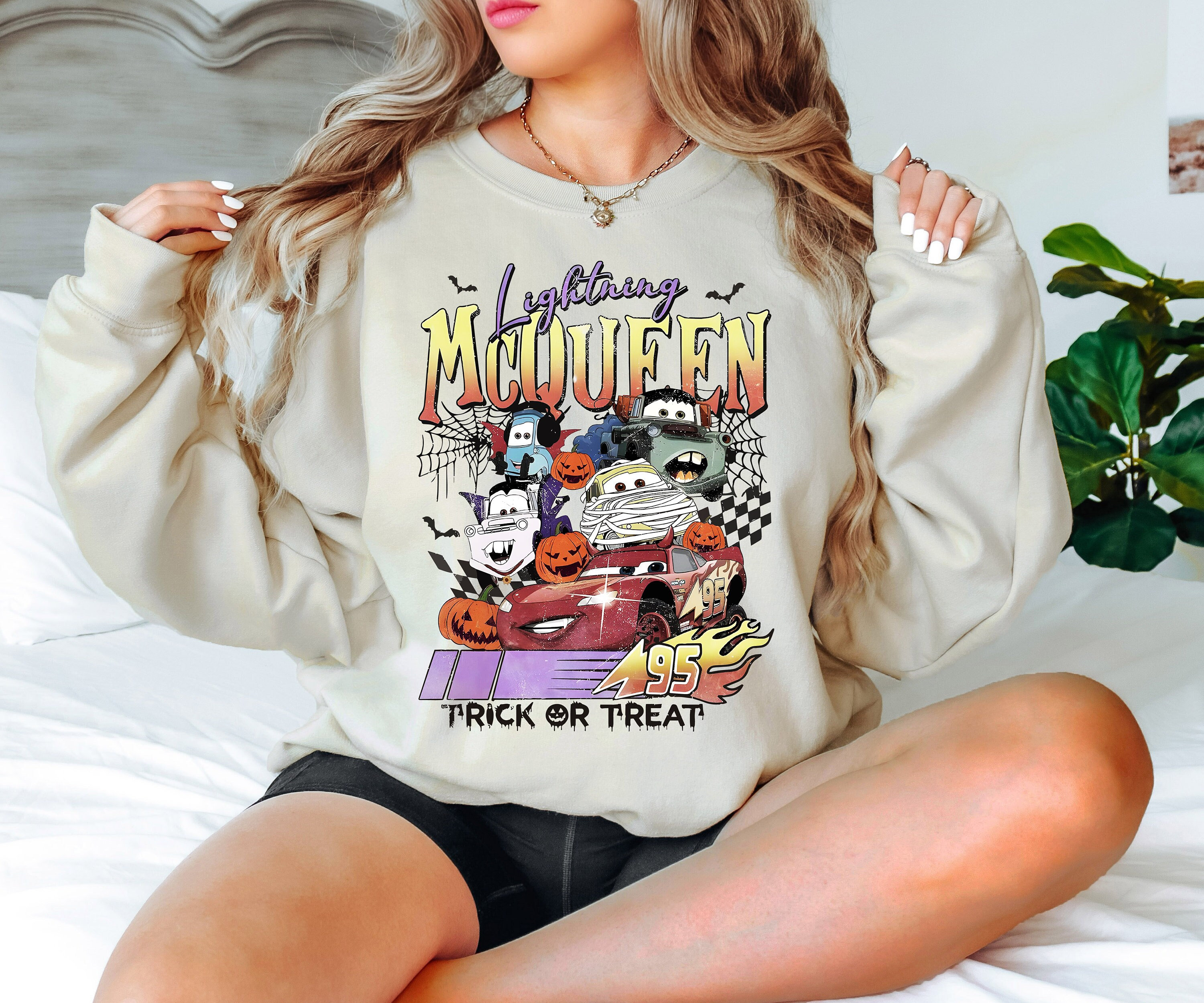 Lightning McQueen Halloween Shirt, Disney Cars Shirt, Kids Halloween Shirt, Youth Halloween Shirt, Mickey's Scary Party 2025 Sweatshirt