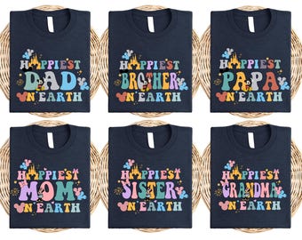 Mamma pappa matchande tröja, Disney familjesemestertröja, lyckligaste dagen någonsin Disney-tröja, Disneyland-tröja, Disney pappa-tröja, Disney födelsedagströja