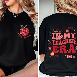 Moletom personalizado "Na minha época de professor", Moletom com nome personalizado para professor, Camiseta "Na época de professor", Moletom para professor do primeiro ano, Volta às aulas imagem 2