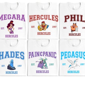 a set of four t - shirts with cartoon characters on them