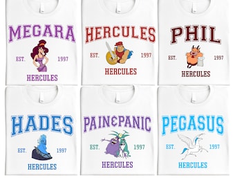 Retro Hercules Est 1997 Group T-shirt,  Hercules Hades Megara Pegasus Pain And Panic Tee, WDW Family Vacation Tee, Greek Mythology Tee