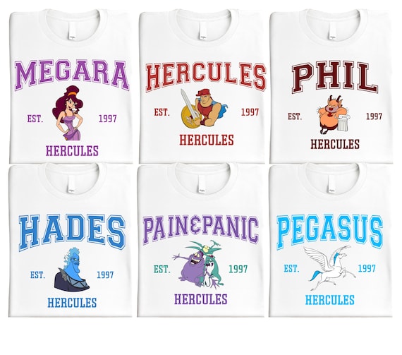 Retro Hercules Est 1997 Group T-shirt,  Hercules Hades Megara Pegasus Pain And Panic Tee, WDW Family Vacation Tee, Greek Mythology Tee