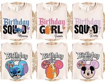 Disney All Character Birthday Shirt, Disneyland Birthday Squad T-Shirt, Birthday Girl Birthday Boy Sweatshirt, Magic Kingdom Birthday Tee