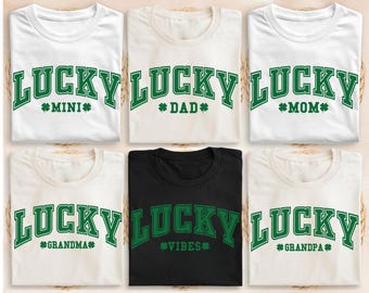 St. Patrick's Day Lucky Family Shirt, Mama Shamrock Tee,  Irish Family Matching Shirts, Lucky Mama Shirt, Lucky Vibes Sweatshirt