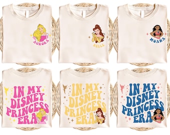 Chemise princesse Disney, sweat In My Disney Princess Era, t-shirt voyage pour filles Disneyworld, chemise vacances Disneyland, t-shirt princesse assorti
