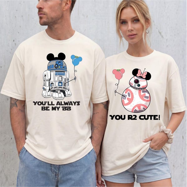 Couples Matching Shirts,  Galaxy Anniversary Tee, You R2 Cute Tee, You'll Always Be My BB Sweatshirt, Droids Couple T-Shirt
