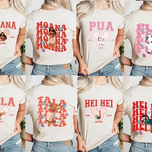 Disney Princess Moana Characters Shirt, Hei Hei Shirt, Disneyland Besties Shirt, Girls Moana Pua, Disney Trip Matching Shirt, Moana Birthday